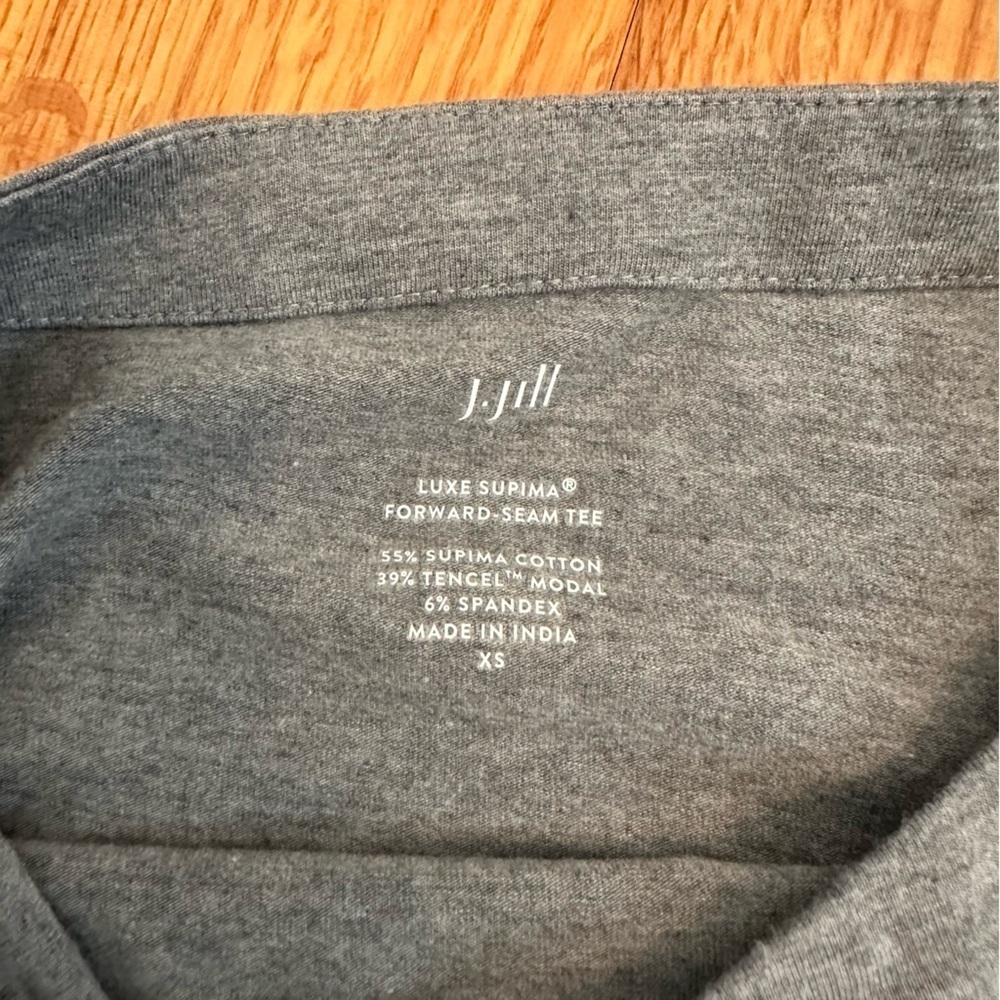 J. Jill womens Luxe Supima Boat Neck Tee Shirt Top XS Heathered Gray(j10) - Picture 7 of 13